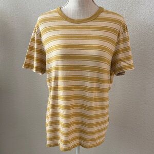 Madewell Striped Yellow Crew Neck Shirt Size Medium